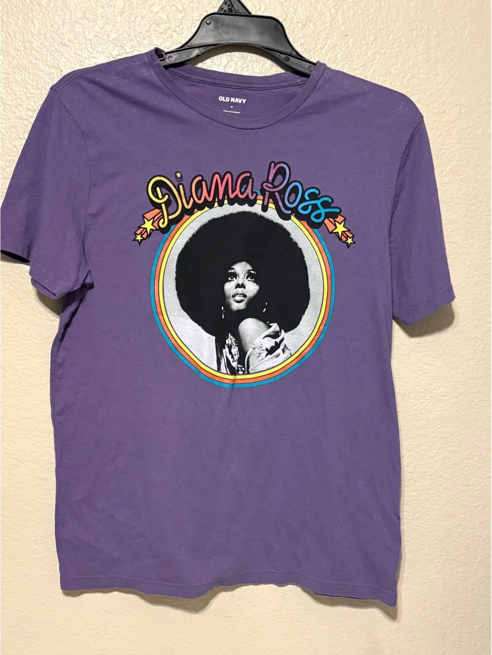 Old Navy Diana Ross Graphic T-Shirt Purple Medium